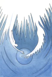 Kristus ja Pyhä Henki ovat kuin kaksi käsivartta Isältä, jotka syleilevät maata, 2001 (paperilla)