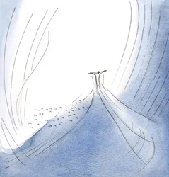 Kristus tulee ulos Isän sydämestä tavoittaakseen meidät, jotka olemme niin kaukana Jumalasta. Hän vetää meidät jumalalliseen syleilyyn., 2001 (w/c paperilla)