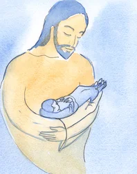 Kristus osoitti minulle, että nykyisessä kärsimyksessäni makaan kuin Isän sylissä, hellästi kannettuna, 2002 (paperilla)