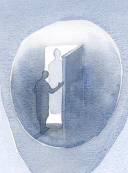 Kristus opetti minua avaamaan sielun "oven" rukouksessa ja antamaan Hänen valonsa loistaa sisällä, 2000 (paperilla)