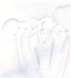 Kristus, joka on ovi, johdattaa meidät edestakaisin taivaallisessa seurassa, 2000 (paperilla)