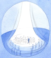 Kristuksen uhri - tarjottu maan päältä - on kuin valon majakka taivaan edessä, 2002 (paperilla)