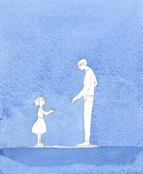 Isä Jumala on mielissään, kun käännymme hänen puoleensa ja pyydämme hänen Poikansa nimessä sitä hyvää, mitä tarvitsemme tai toivomme, 2004 (vesiväri paperille).