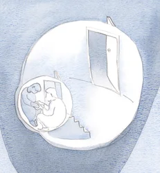 Hän kiipesi sydämeni sisimpään huoneeseen istuakseen hiljaa seurassa pitäen kädestäni., 2001 (paperilla)
