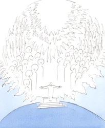 On kuin taivas olisi laskeutunut kirkon pyhäkköön asti, 2004 (paperilla)