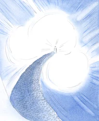 Jeesus, jumaluuden sydämessä, tekee onnelliseksi kunnioituksemme ja Isän ylistyksen kautta Hengen voimassa. Hän odottaa meitä., 2001 (w/c paperilla)