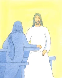 Jeesus virkistyi ja iloiseksi istui ystäviensä kanssa Betaniassa tervetulleeksi hiljaisuudessa, 2004 (paperilla)