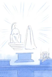 Aivan kuten maallisissa juhlissa meillä on vieraita, musiikkia ja valoa, niin taivaalliset vieraat osallistuvat "juhliin", jotka ovat novena ja siunaus!, 2002 (paperilla)