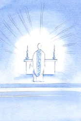 Vierailujuhlapäivänä Kristus ilmestyi kultaisessa kämpässä hänen pyhän äitinsä Marian kunniaksi, 2002 (paperilla)