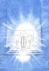 Vierailujuhlapäivänä Kristus ilmestyi kultaisessa kämpässä hänen pyhän äitinsä Marian kunniaksi, 2002 (paperilla)