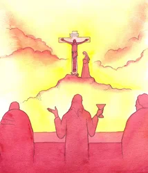 Kuolemaansa edeltävänä iltana Jeesus asetti pyhän eukaristian viimeisellä ehtoollisella vuonna 2001 (paperilla)