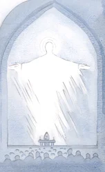 Eräänä päivänä pyhityksessä Kristuksen läsnäolo täytti pyhäkön, kirkkaudessa, 2000 (paperilla)