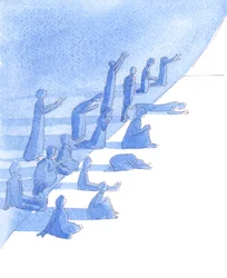 Rikkaat ja köyhät, sairaat ja terveet voivat saada uskon, 2004 (vesiväri paperille).