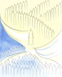 Kristus, jonka kohtaamme pyhässä ehtoollisessa, on kuin kolmen alueen "ovella", 2003 (paperilla)