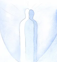 Sen, joka todella rakastaa Kristusta, tulee olla aidosti Hänen kaltainen: Kristuksen peilikuvana muille, toistaen Kristuksen huolenpitoa ja huolenpitoa., 2001 (w/c paperilla)