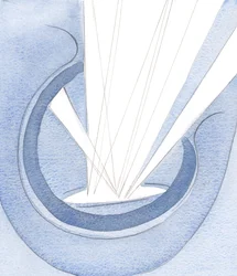 Puhdistettu sydän tyytyy heijastamaan Jumalan puhdasta valoa, hiljaisessa ja lakkaamattomassa palvonnassa, ilman minkäänlaista itsensä tunkeutumista., 2001 (w/c paperilla)