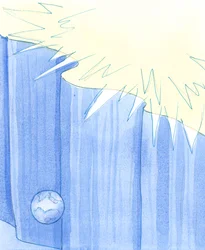 Vaikka voimme nähdä vihjeitä Jumalan kirkkaudesta luonnossa, voimme vain "koskettaa" Jumalaa Kristuksessa ja Kristuksen kautta, 2002 (w/c paperilla)