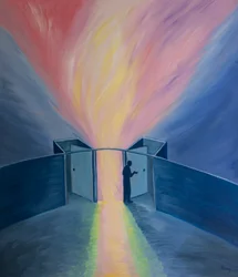 Voimme löytää Jumalan vain nykyhetkessä, emme kadottamalla itseämme menneisyyteen tai tulevaisuuteen, 2001 (öljyä aluksella)
