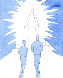Meidän on tutkittava elämämme, onko Kristus todella "valtaistuimella" sydämissämme ja kodeissamme, vai onko palvelemamme "jumala" omat halumme ja tavoitteemme, 2005 (vesiväri paperille).