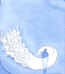 Kun ylistäin Isää Hänen lahjoistaan rukouksessa, hän osoitti minulle, että Hänen Pyhä Henkensä ympäröi minut suloisessa "tulessa", ilossa, 2003 (paperilla)