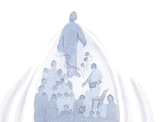 Kun sielu tarjoaa kaiken kunnianosoituksena Isälle, kaikki siinä elämässä on vedetty ylöspäin, Jumala itseensä., 2001 (w/c paperilla)