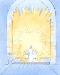 Kun leipä on pyhitetty messussa, Kristus on oleellisesti Läsnä alttarillamme, kaikessa kirkkaudessaan, 2004 (paperilla)