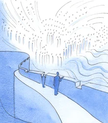 Jokainen, joka pysähtyy työssään rukoilemaan - yksin tai yhteisessä rukouksessa - voi katsoa kohti taivasta, jossa Kristus hallitsee pyhien kanssa kirkkaudessa, 2003 (paperilla)