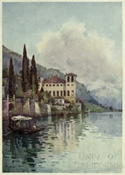 Gravedone, Lago di Como, kuvitus Richard Bagotin teoksesta "Italian järvet".