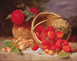 Korin asetelma mansikoilla ja kirsikoilla, 1898