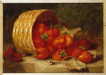Mansikoita pajukorissa reunalla, 1895