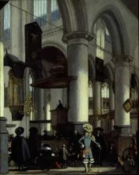 Vanhan kirkon sisustus, Delft, n. 1680.
