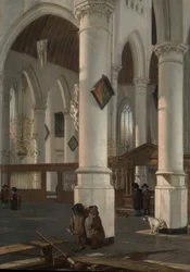 Oude Kerkin sisätilat, Delft, luultavasti vuodelta 1650.