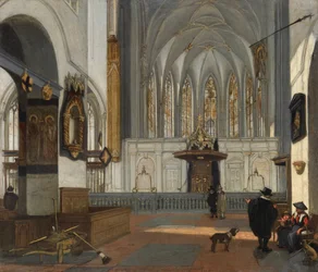 ""Näkymä Utrechtin Pyhän Johanneksen kirkon kuorosta) Emanuel De Witten maalaus (1616/17-1692) Noin 1650 - Öljy kuparille Koko 22,6x26,1 cm Fondation Custodia