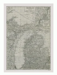 Michiganin kartta, USA, c1900.