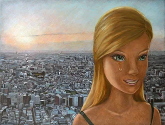 Barbie hämärässä, 2012 (öljy kankaalle)