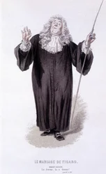 Edouard Fournierin Beaumarchaisin (1732-1799) täydellinen teos. piirustus Emile Bayard. Ed. Laplace, Sanchez et Cie, Pariisi 1876. Tämä on Brid