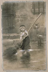 Cosette. Kuvitus Victor Hugon teoksesta Les Misérables, 1862