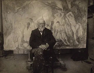 Paul Cézanne studiossaan Les Lauvesissa, 1904.
