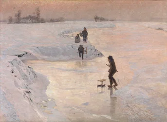 Luistelijat, noin 1891 (öljy kankaalle)