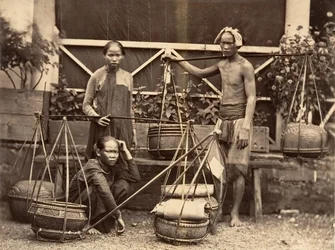 Hedelmäkauppiaat, Cochinchina, 1866.