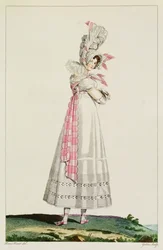 Kesämekko, muotilevy "Incroyables et Merveilleuses", kaiverrus Georges Jacques Gatine (1773-1831), n. 1815