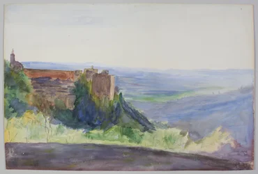 Alhambra, noin 1900. Lyijykynä ja akvarelli
