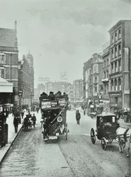 Bishopsgate: Liverpool Streetistä pohjoiseen, Lontoo, 1890