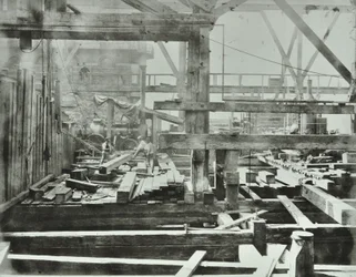 Blackfriars Bridge: rakennustyöt käynnissä, 1869