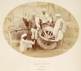 Goojur Zemindars, Hindoos, Rajpootana, J. Forbes Watsonin teoksesta The People of India, julkaistu 1868 (albumiprintti)