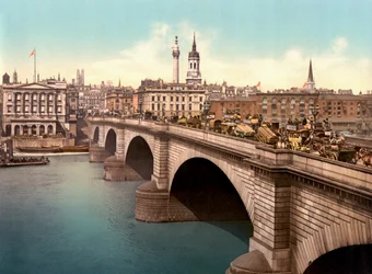 Lontoon silta Thames-joen yli (käsinvärinen kuva)
