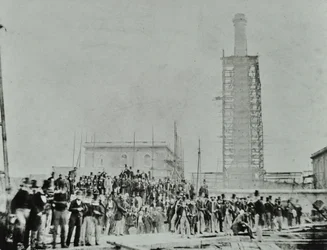 Southern Outfall viemäri, Crossness: arvohenkilöt paikalla, 1865