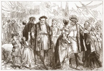 Gaalapäivä Nürnbergissä: aika, kuudestoista vuosisata, esimerkki James Aitken Wylien (1808-1890) teoksesta The History of Protestantism, pub. 1878