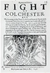 Suuri ja verinen taistelu Colchesterissa, painettu vuonna 1648