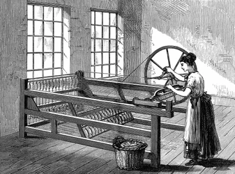 Kehräävä Jenny, noin 1880 (puukaiverrus).